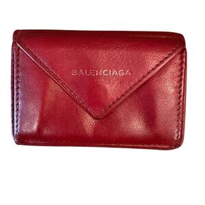 Balenciaga Papier Mini Wallet, Red